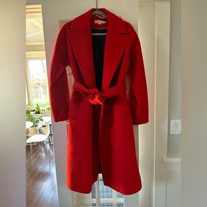 Boden Red Wool-Blend Lined Coat Size 6 Regular Medium